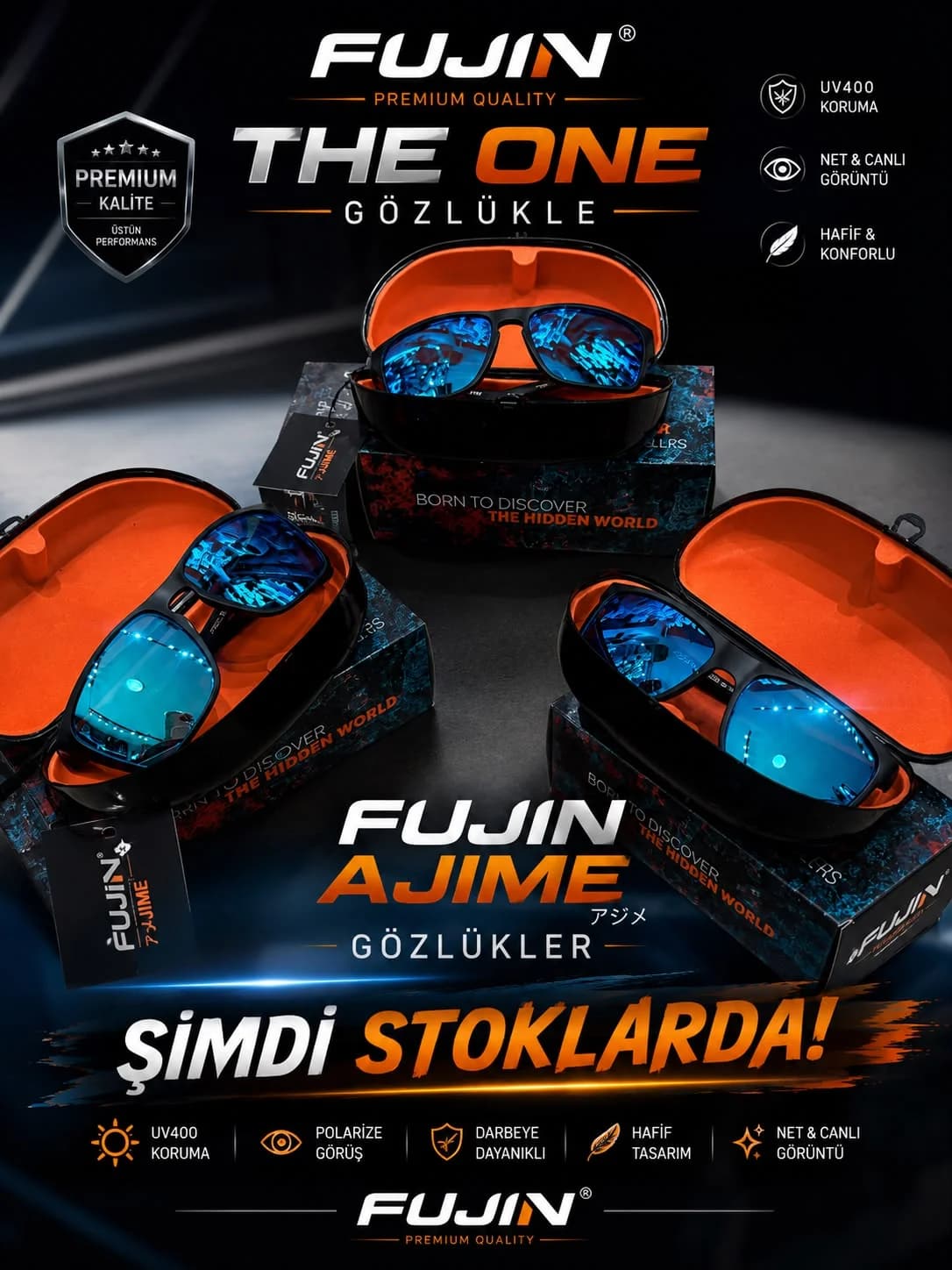Fujin Ajime polarize balıkçılık gözlükleri